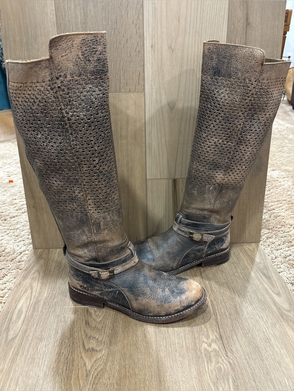 Bed Stu Biltmore Cobbler Series Anthro Perforated Knee High Leather Riding 9
